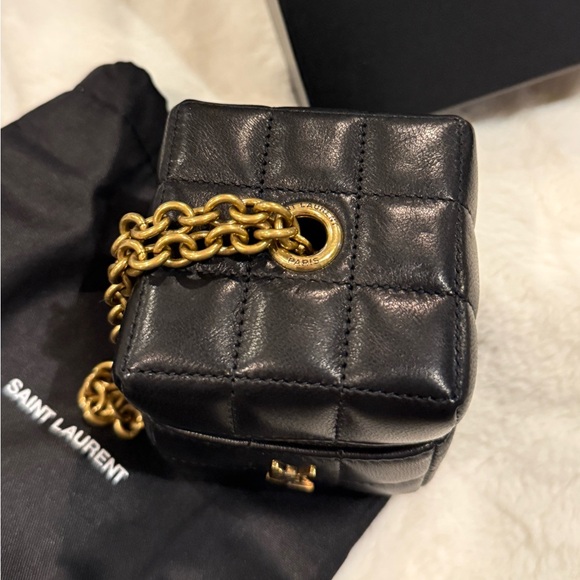 NWT Saint Laurent Black Mini Bag with Gold Accents - Picture 4 of 13